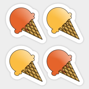 2 Flavor Ice Cream Pattern - Fall Palette Sticker